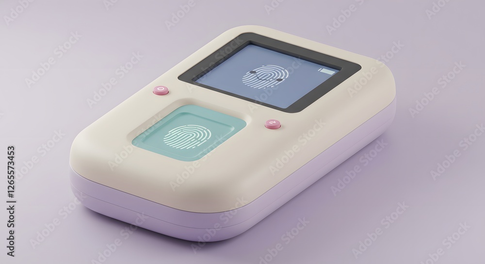 Fingerprint Scanning Device for Security and Identification on Purple Background Fingerprint Scanning Device for Security and Identification on Purple Background