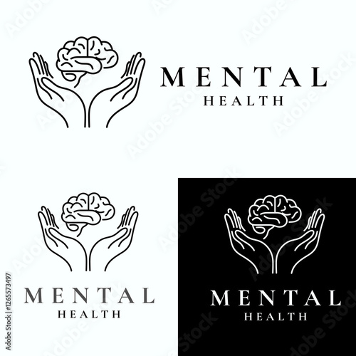 Abstract floral mental  health logo with decorative flower elements