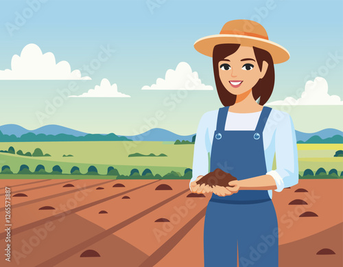 The fertile soil in the hands of a farmer is suitable for cultivation