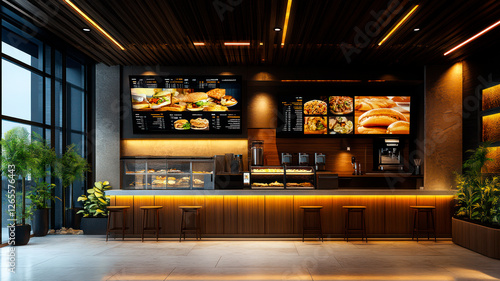 Obraz na płótnie Modern fast food restaurant interior