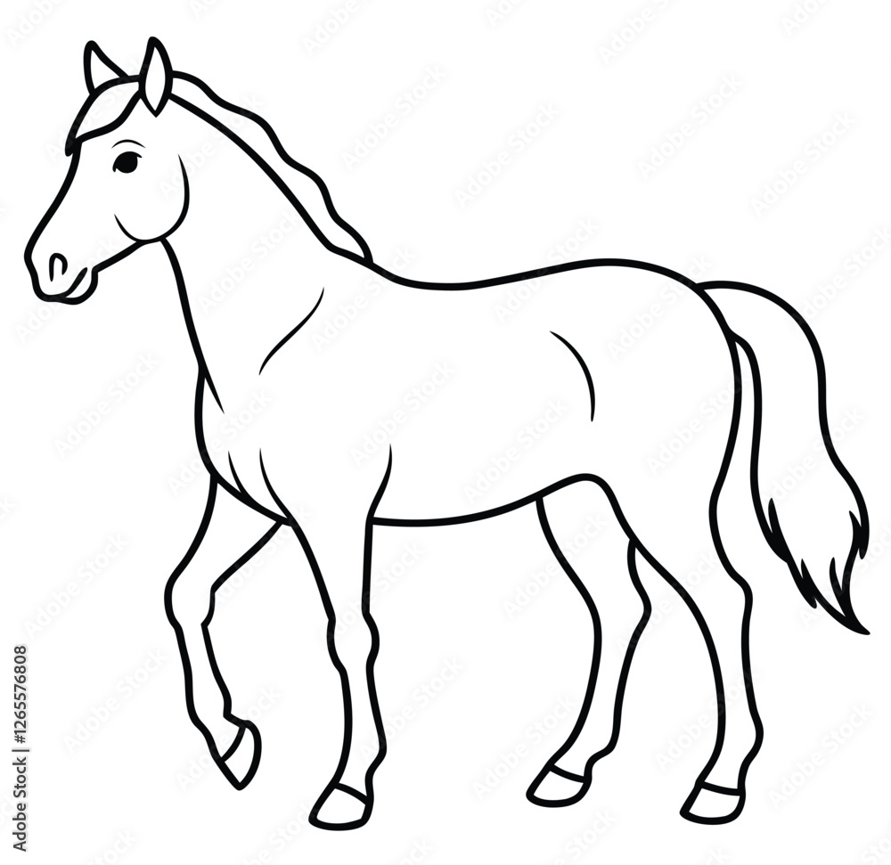 Cute horse cartoon vector icon sign silhouette illustration on a white background Cute horse cartoon vector icon sign silhouette illustration on a white background