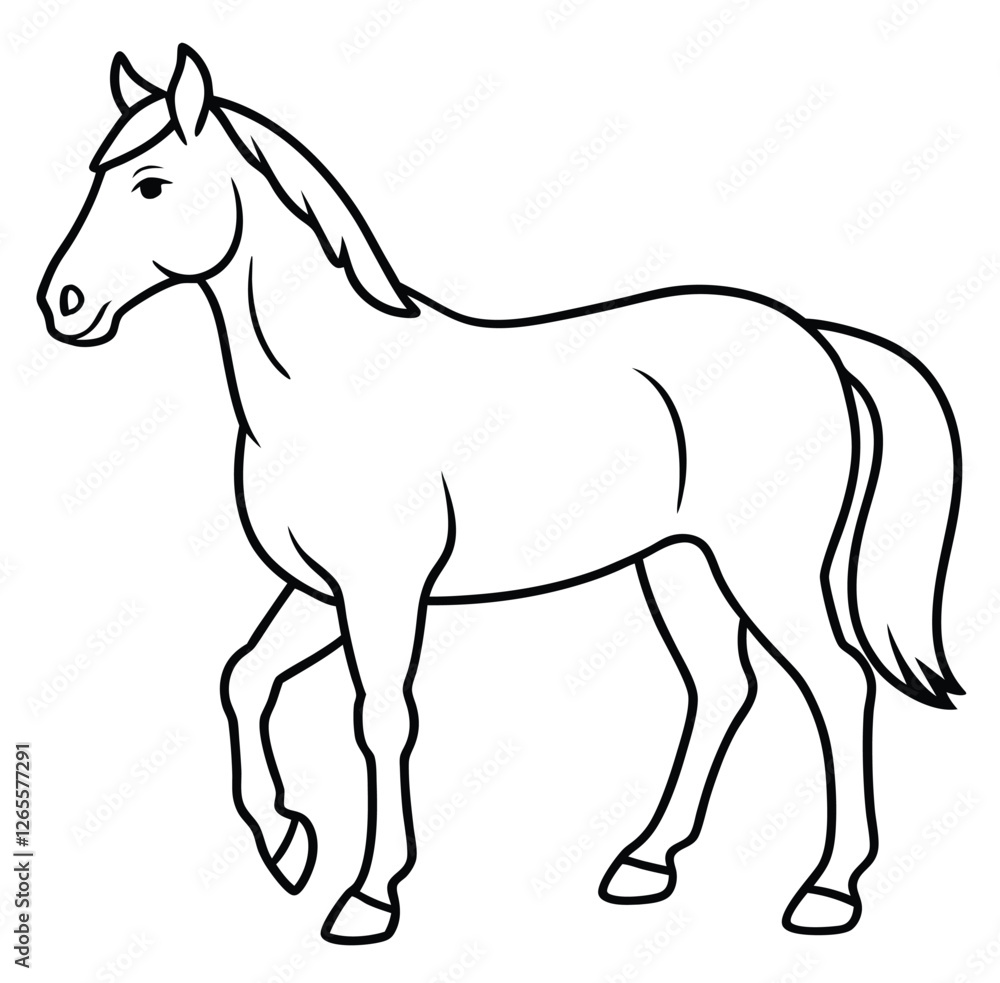 Cute horse cartoon vector icon sign silhouette illustration on a white background Cute horse cartoon vector icon sign silhouette illustration on a white background