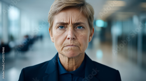 Female office worker with sad face photo