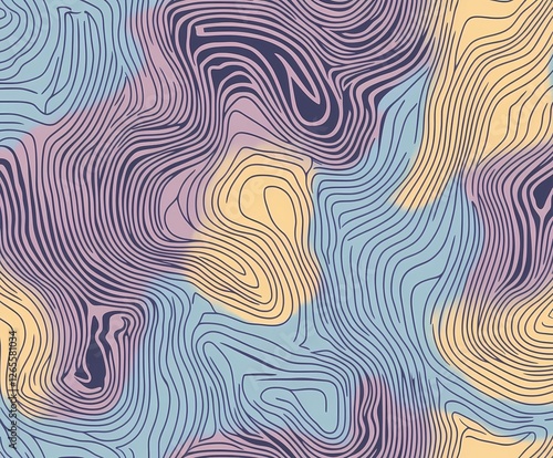 Retro-inspired background with vibrant colors and seamless wavy dynamic patterns.
