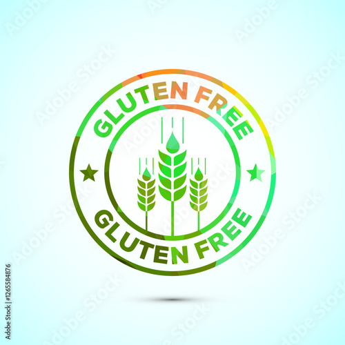 Gluten free icon design illustration, non gluten food sign for apps and websites, low poly style