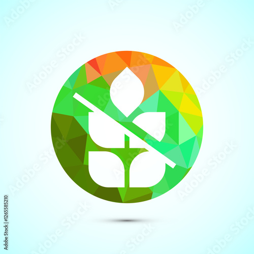 Gluten free icon design illustration, non gluten food sign for apps and websites, low poly style