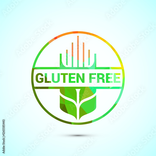 Gluten free icon design illustration, non gluten food sign for apps and websites, low poly style