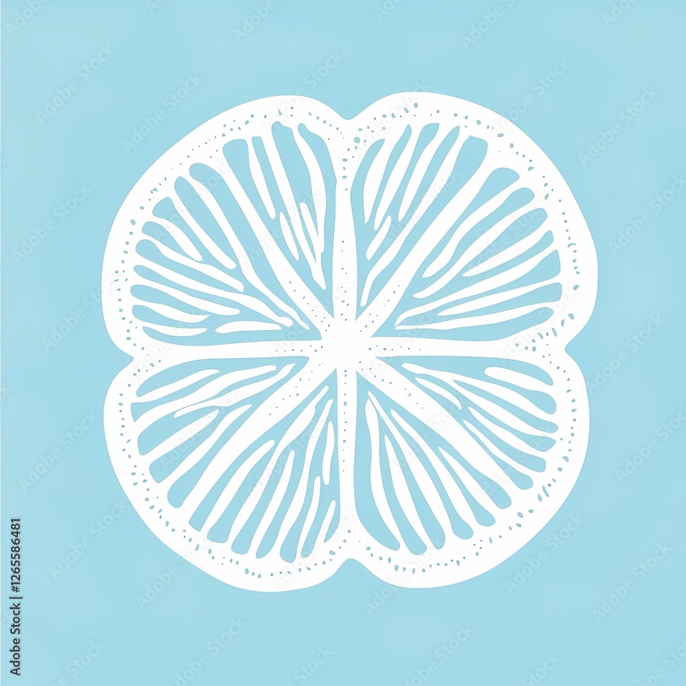 Naklejka premium White outline of a sand dollar clipart