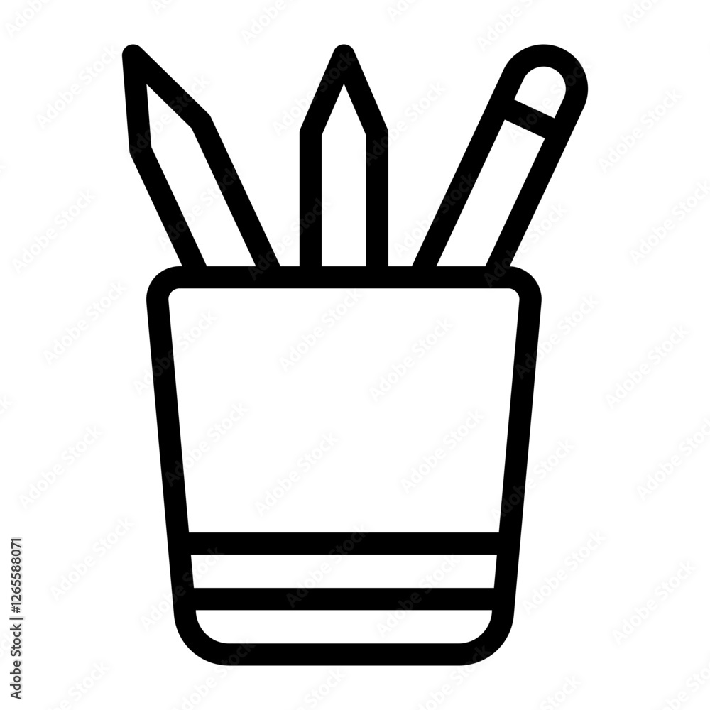 pencil case line icon