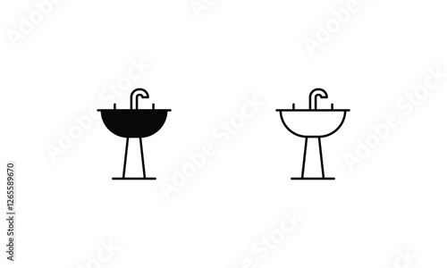 Wash Basin icons set vector stock illustration