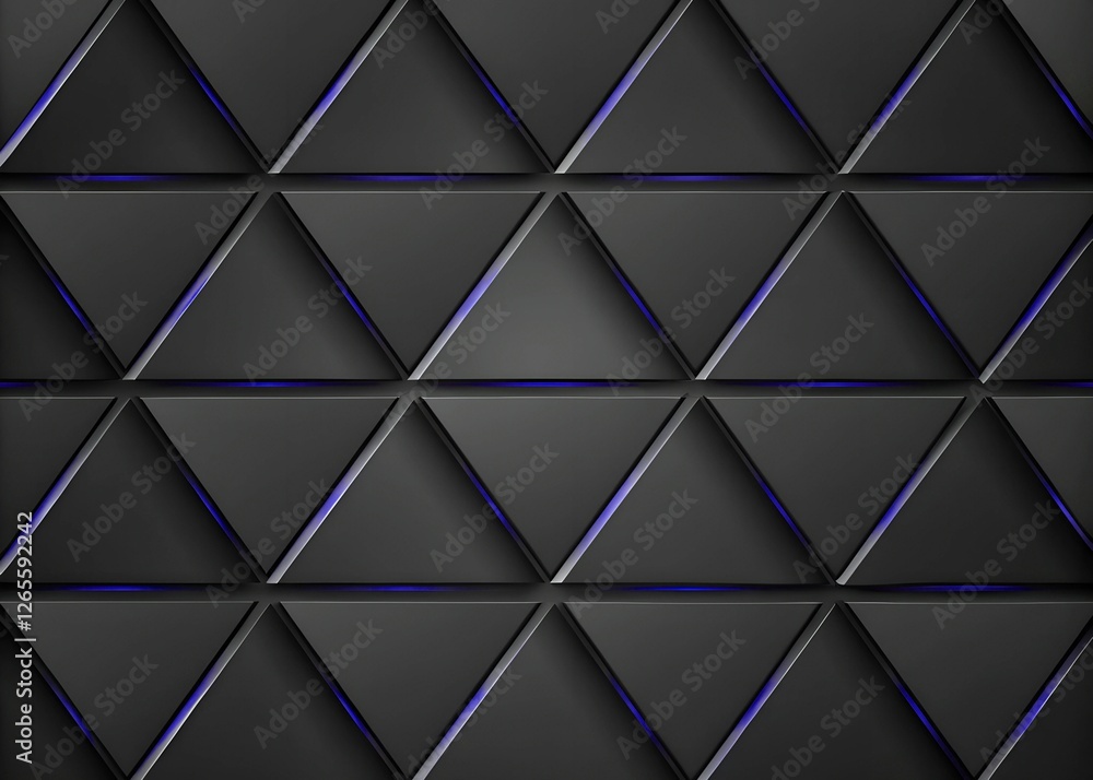 Obraz premium Abstract black background with glowing triangles