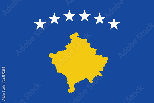 Foto Flag of Kosovo, flat vector illustration