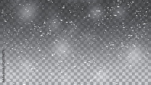 Magic shining white dust. Fine, shiny dust particles fall off slightly. Fantastic shimmer effect. Snow blizzard, snow background