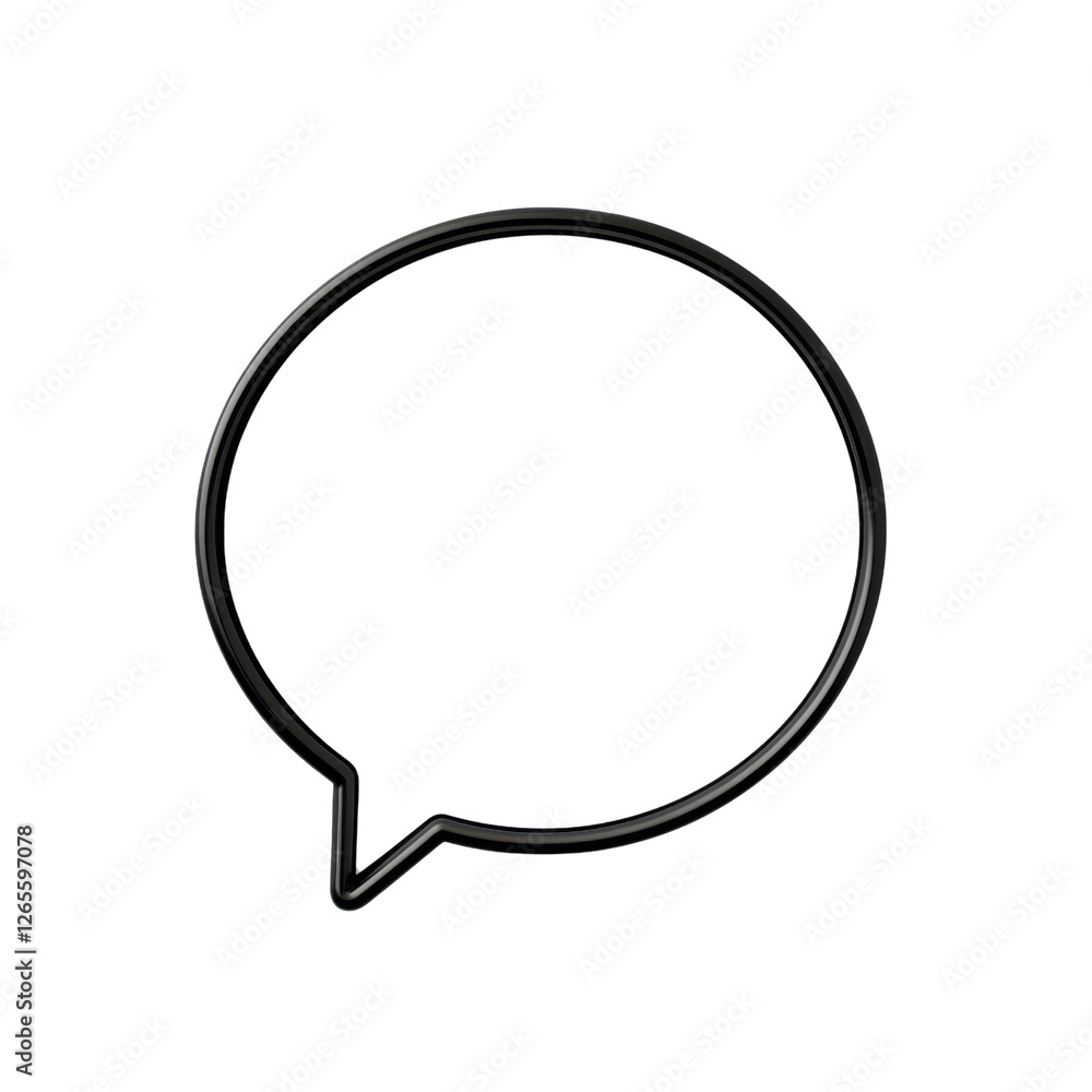 Minimalist Speech Bubble Icon with Clean Lines in Black Outline Style on a Transparent Background for Modern Communication Graphics Minimalist Speech Bubble Icon with Clean Lines in Black Outline Style on a Transparent Background for Modern Communication Graphics
