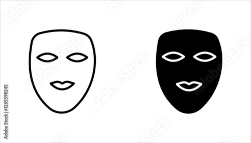 set of mask icons, on a white background.