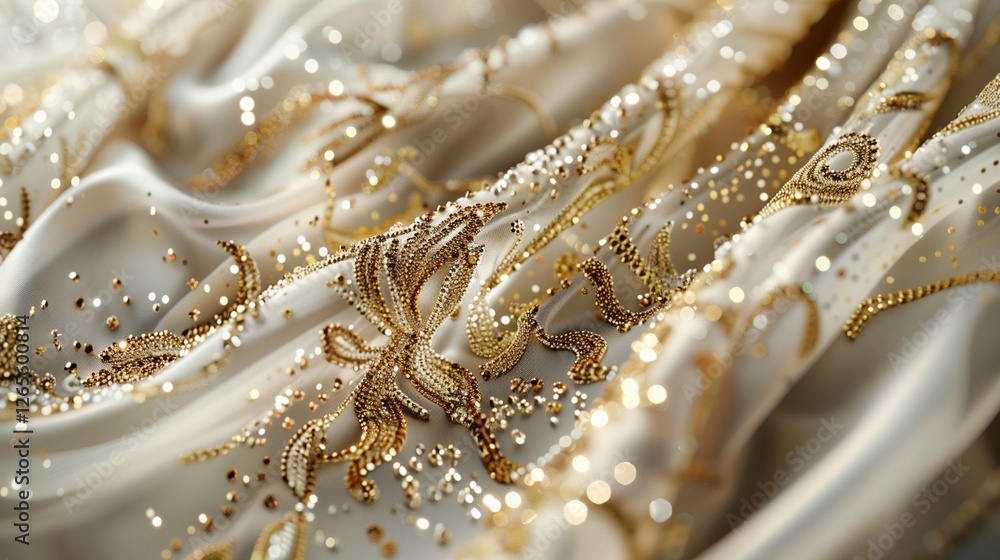 A glamorous evening dress with shimmering sequins, draped elegantly on a white background. The high-resolution image highlights the intricate design. A glamorous evening dress with shimmering sequins, draped elegantly on a white background. The high-resolution image highlights the intricate design.