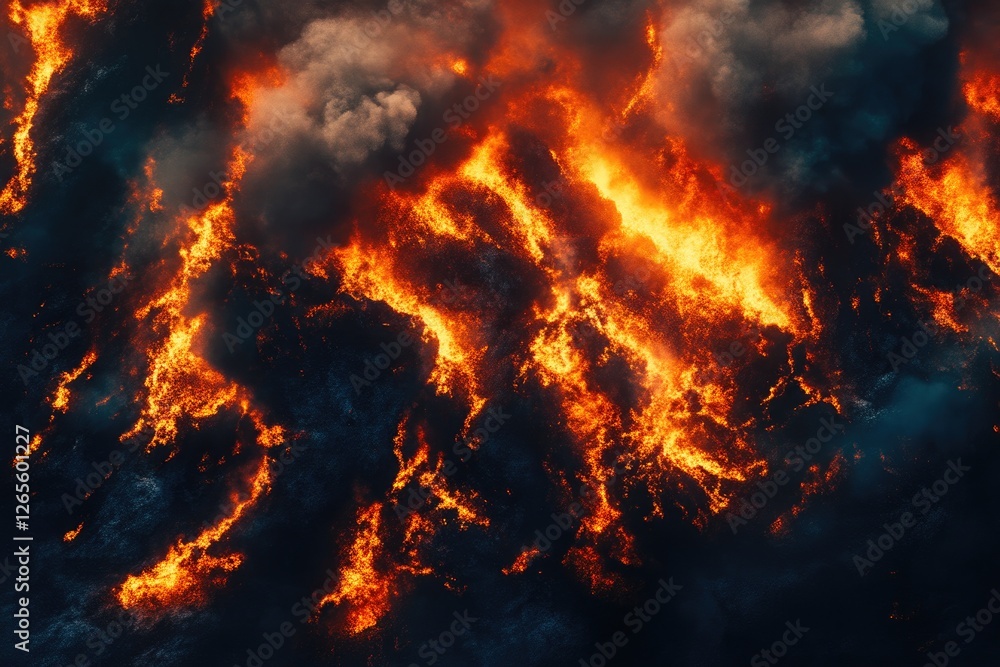 Aerial view of destructive forest fires Aerial view of destructive forest fires