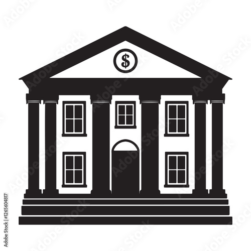 Bank silhouette vector illustration