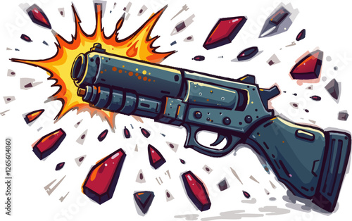 a gun with a bullet in the middle of it and a bullet in the middle of it