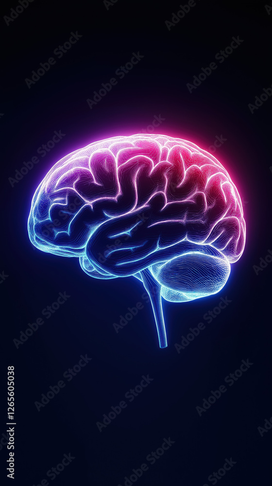 Abstract Glowing Human Brain Concept, Soft Light Radiating From Within, Subtle Gradients Of Light Blue, Floating In Dark Space, Modern And Sleek Design Abstract Glowing Human Brain Concept, Soft Light Radiating From Within, Subtle Gradients Of Light Blue, Floating In Dark Space, Modern And Sleek Design