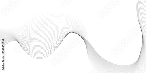 Gray and white wave background with flowing particles. Digital future technology concept. Vector illustration