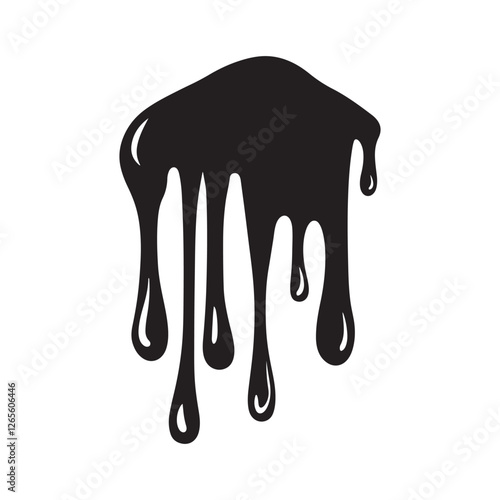 Dripping glaze silhouette vector illustration
