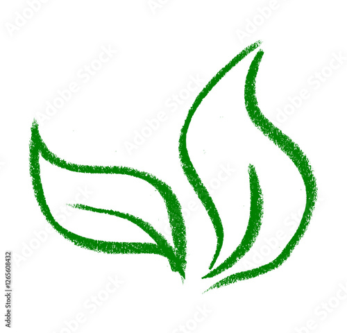 Organic Vegetarian Icon Crayon Chalk Drawing Vector