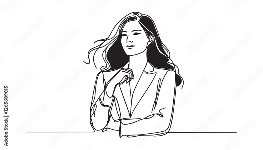 Continuous one single minimal line drawing woman Continuous one single minimal line drawing woman