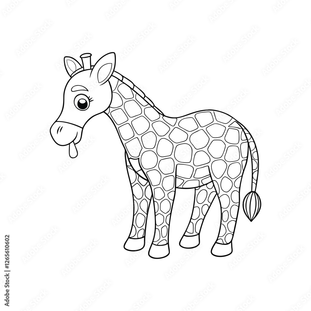 Fototapeta premium giraffee cartoon isolated on white