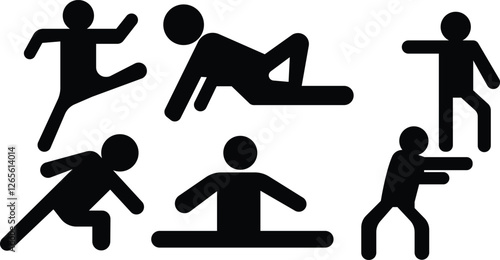 Fitness men stretching and working out,Silhouette of people exercising,Gym exercises silhouettes