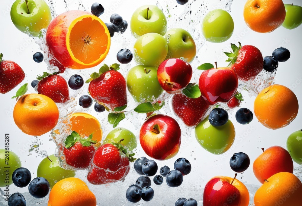 vibrant composition floating fresh fruits including grapes clean bright background fun whimsical look, apple, orange, berry, banana, kiwi, lemon, freshness vibrant composition floating fresh fruits including grapes clean bright background fun whimsical look, apple, orange, berry, banana, kiwi, lemon, freshness