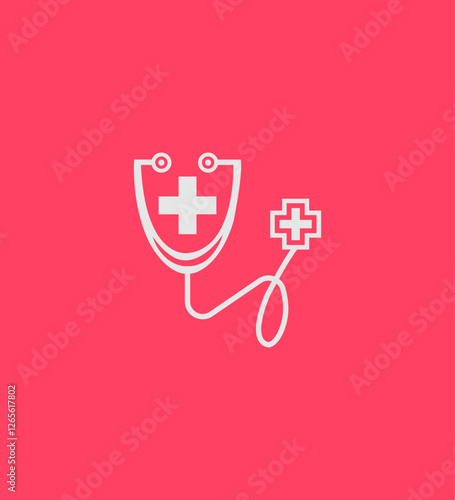 Medical Healthcare Stethoscope Icon Symbol Health Clinic Doctor Patient Care