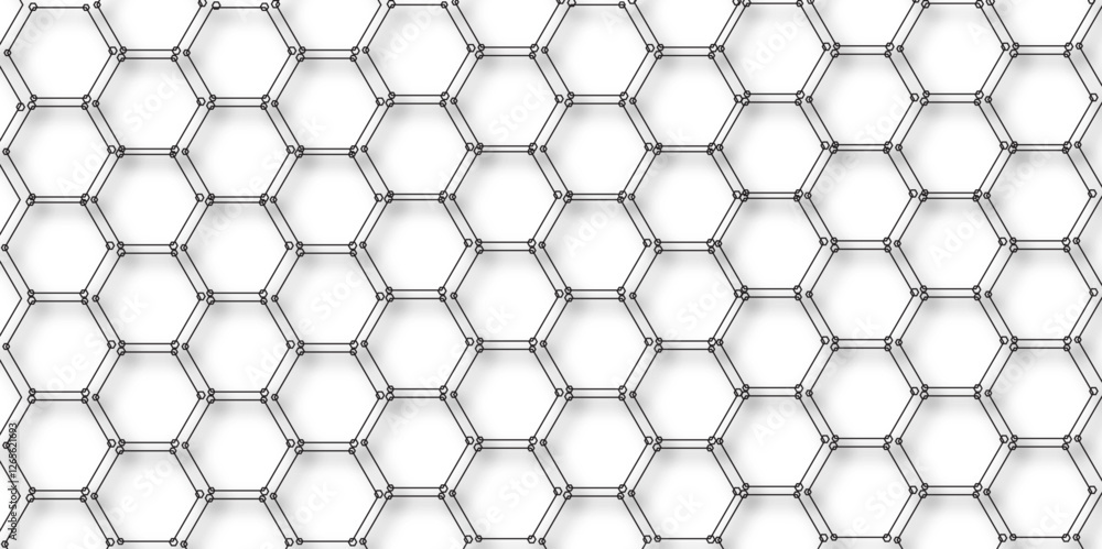 Fototapeta premium Luxury hexagonal abstract black metal background with golden light lines. Dark 3d geometric texture illustration. Black Hexagonal Pattern Metallic background with black and gold 3d