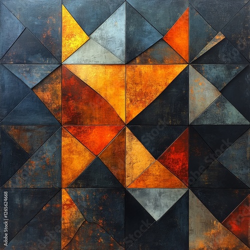 Wallpaper Mural Abstract Geometric Art with Warm Tones and Texture in a Modern Design Torontodigital.ca