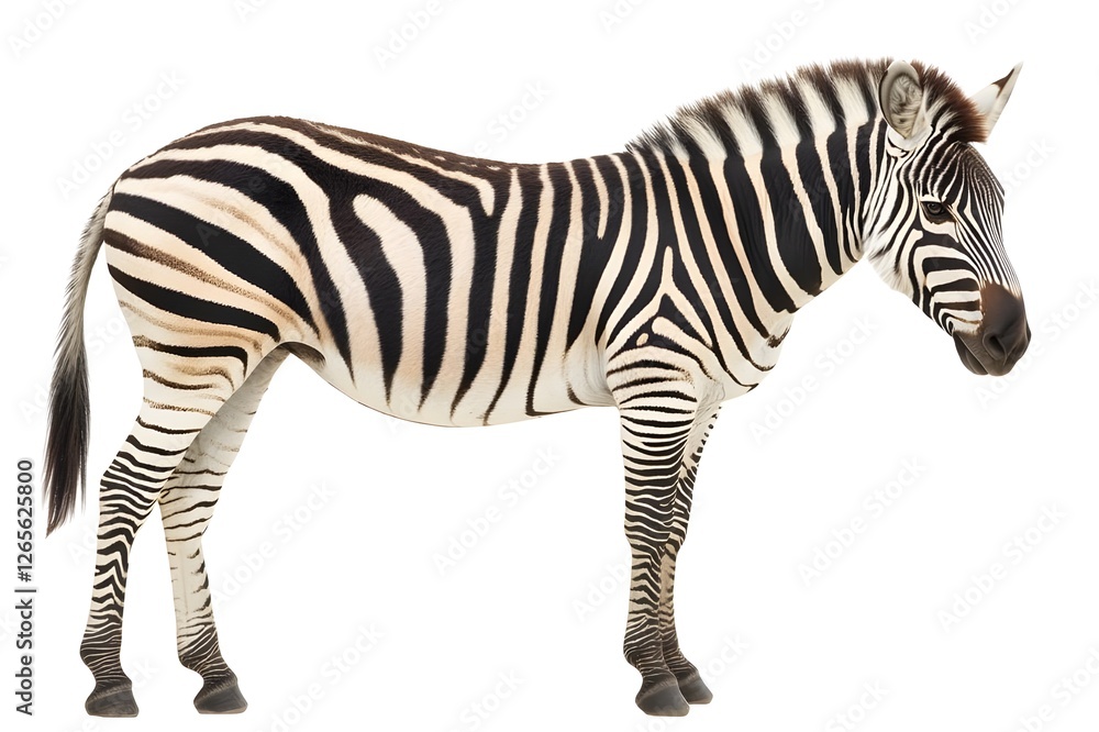Zebra Isolated on White Background. Zebra Isolated on White Background.