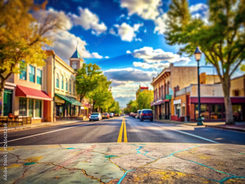Fototapeta premium Candid Fruita, Colorado Street Scene: Black & White Map Overlay