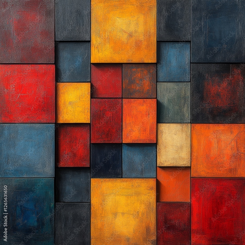 Fototapeta premium Colorful Modern Abstract Wall Art with Geometric Shapes