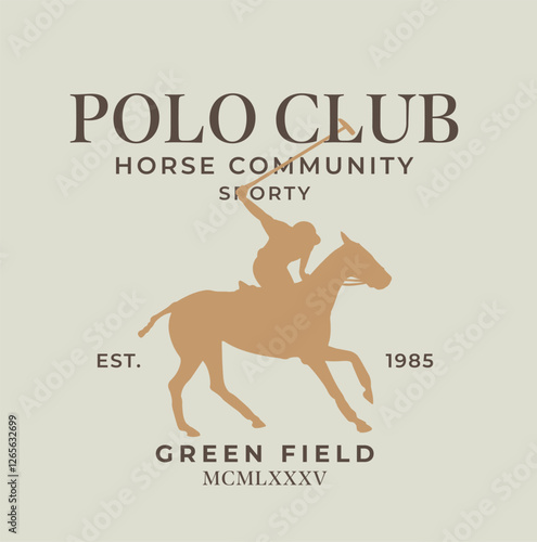 horse logo with rider, emblem