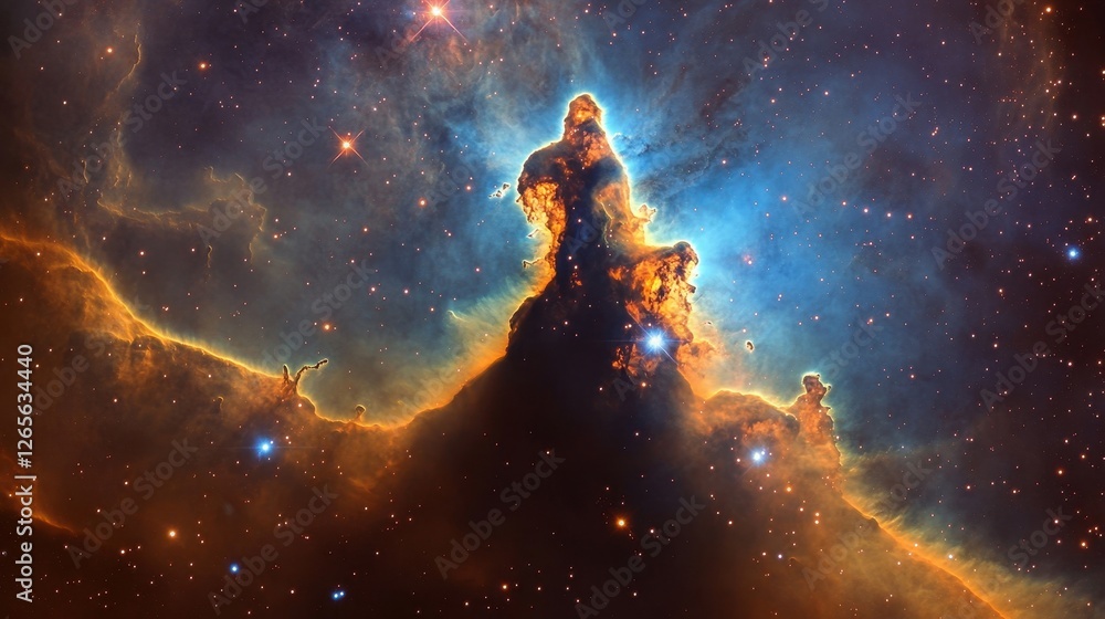 Obraz premium Glowing Galaxy Wallpaper with Nebula Clouds