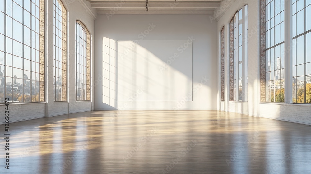Sunlit loft; blank canvas; city view; gallery space Sunlit loft; blank canvas; city view; gallery space