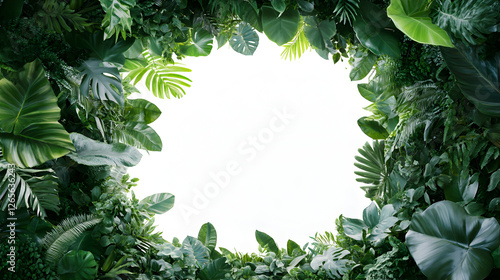 frame of green leaves