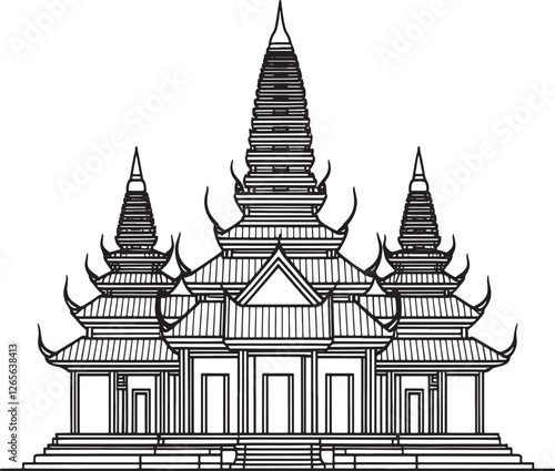 silhouette of temple