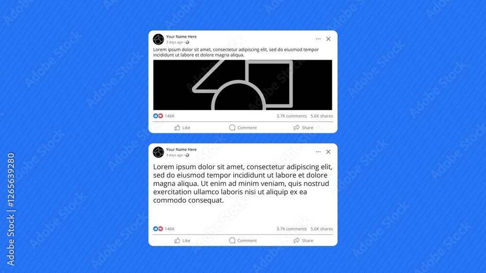 Social Media Posts with Likes & Comments Template Stock Template ...