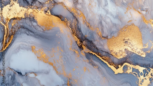 Elegant gray marble texture with gold accents for luxurious backgrounds