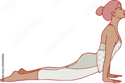 Femme qui fait la posture du cobra en yoga