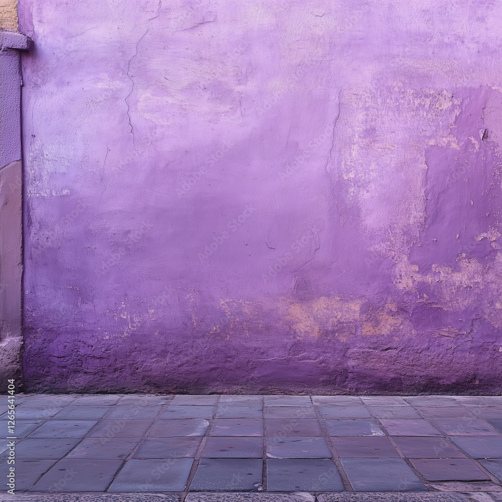Fototapeta premium Rich and Majestic: The Allure of a Purple Wall Background, vintage room with brick wall