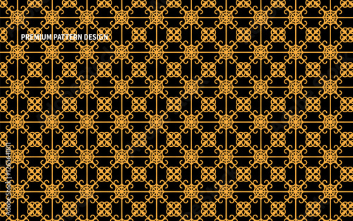 Traditional Middle Eastern Pattern | Luxurious Islamic Art Design with Vector. Golden and Black color Vector Islamic Pattern Design.