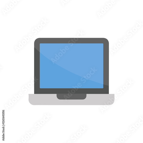 Laptop illustration with blue screen Vector