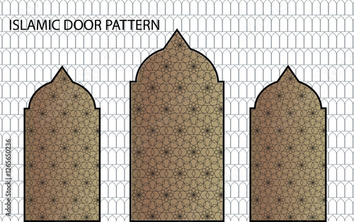 Islamic Ornamental Door Pattern – Arabic Heritage Design with Vector Design.
