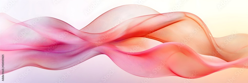 A pink ribbon with a wave pattern A pink ribbon with a wave pattern